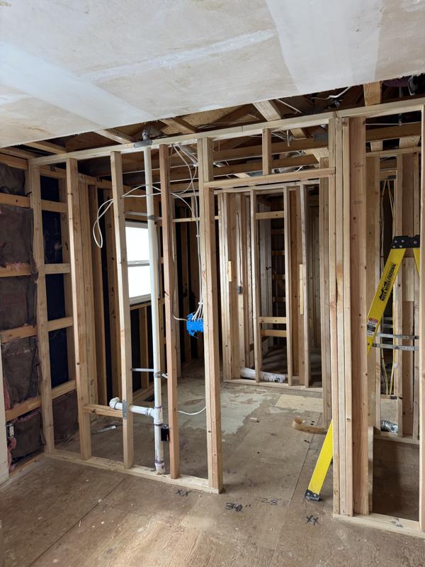 Big Sky: during, framing and rough plumbing for the new baths